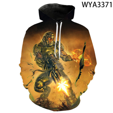 Image of Shooting Game Doom Eternal 3D Print Hoodies Pullover