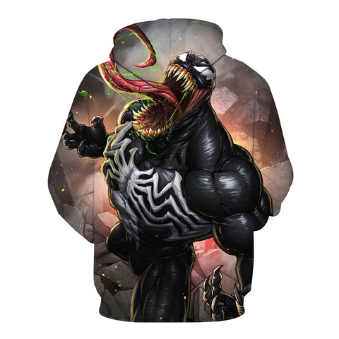 Image of Spiderman Hoodies - Black Venom Spiderman Series Super Cool 3D Hoodie
