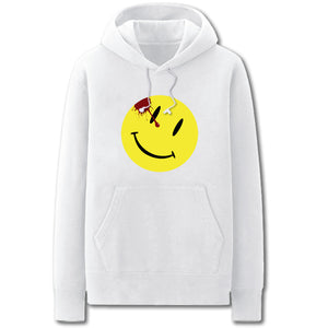 DC Watchmen Hoodies - Solid Color Smiley Badge Cartoon Style Fleece Hoodie