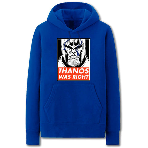 Image of The Avengers Hoodies - Solid Color Thanos was Right Super Cool Fleece Hoodie