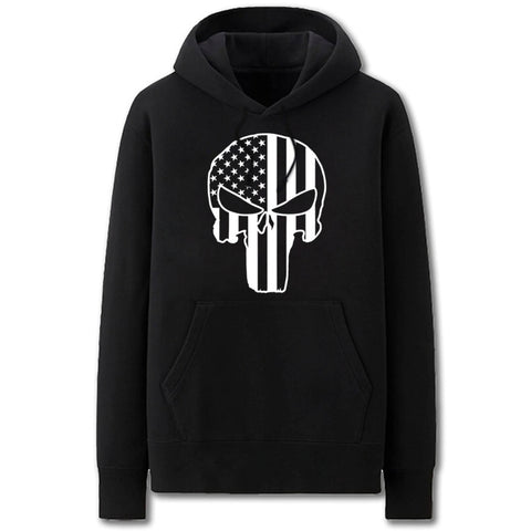 Image of The Avengers Hoodies - Solid Color Punisher Super Cool Fleece Hoodie