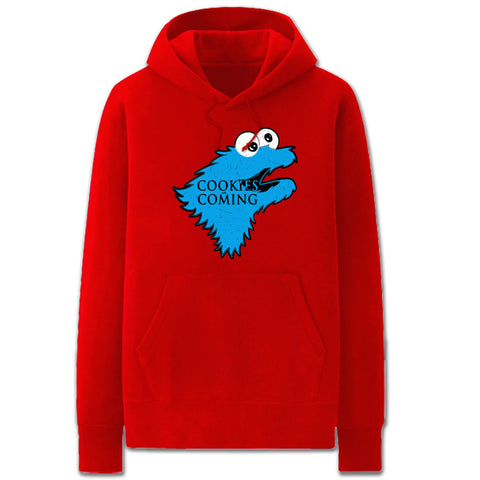 Image of A Song of Ice and Fire Hoodies - Solid Color Cookie Monster Cartoon Style Cute Fleece Hoodie