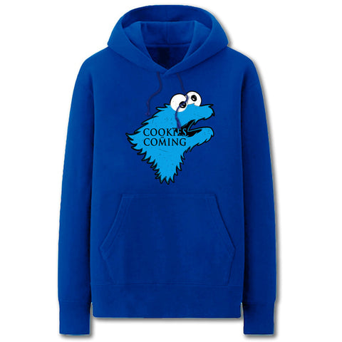 Image of A Song of Ice and Fire Hoodies - Solid Color Cookie Monster Cartoon Style Cute Fleece Hoodie