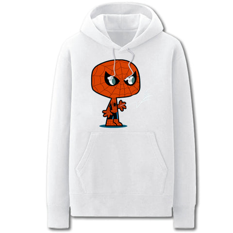 Image of Spiderman Hoodies - Solid Color Spiderman Cartoon Style Super Cute Fleece Hoodie