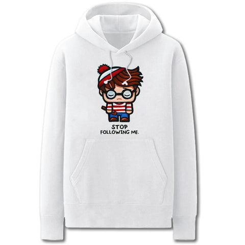 Image of Anime Animation Hoodies - Solid Color Anime Animation Cartoon Style Cute Fleece Hoodie