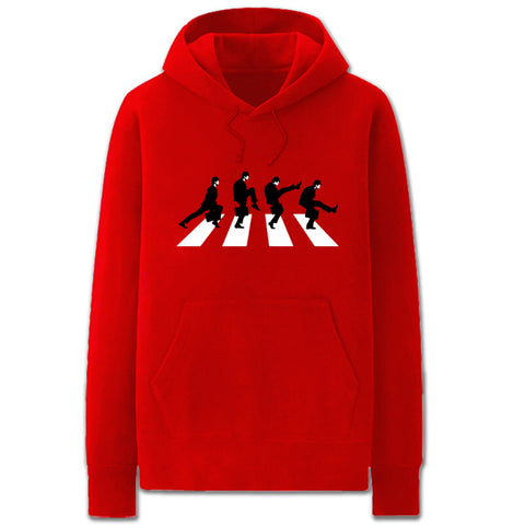 Image of Python Hoodies - Solid Color Silly Walks Cartoon Style Funny Fleece Hoodie