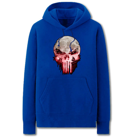 Image of Punisher Hoodies - Solid Color Punisher Skull Super Cool Fleece Hoodie