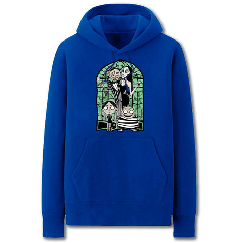 Image of The Addams Family Hoodies - Solid Color Gothic Adams Family Terror Fleece Hoodie