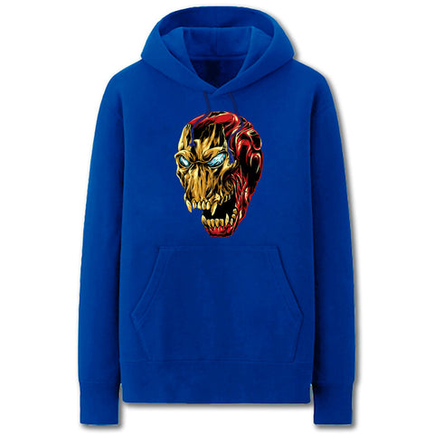 Image of Iron Man Hoodies - Solid Color IronMan Terror Style Fleece Hoodie