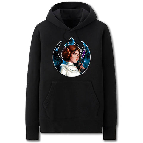 Image of Star Wars Hoodies - Solid Color Princess Leia Super Cool Fleece Hoodie