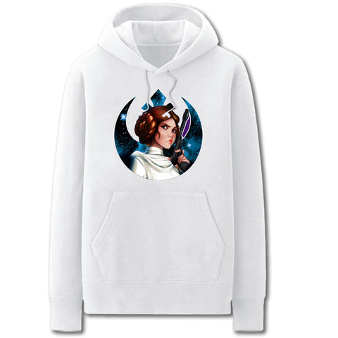 Image of Star Wars Hoodies - Solid Color Princess Leia Super Cool Fleece Hoodie