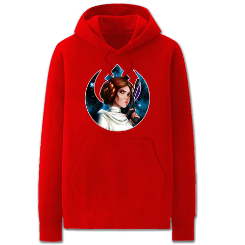 Image of Star Wars Hoodies - Solid Color Princess Leia Super Cool Fleece Hoodie