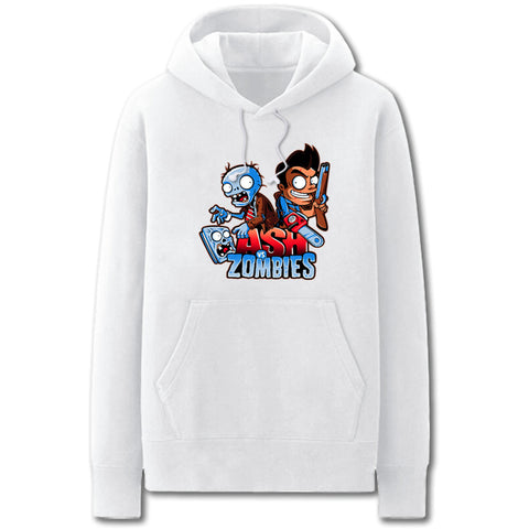 Image of Plants vs. Zombies Hoodies - Solid Color Plants vs. Zombies Cartoon Style Fleece Hoodie