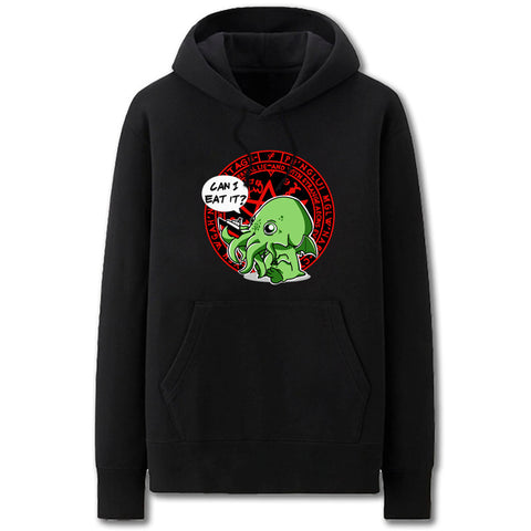 Image of Cthulhu Hoodies - Solid Color Cthulhu Cute Cartoon Style Fleece Hoodie