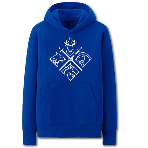Image of Game of Thrones Hoodies - Solid Color Game of Thrones Throne Icon Fleece Hoodie