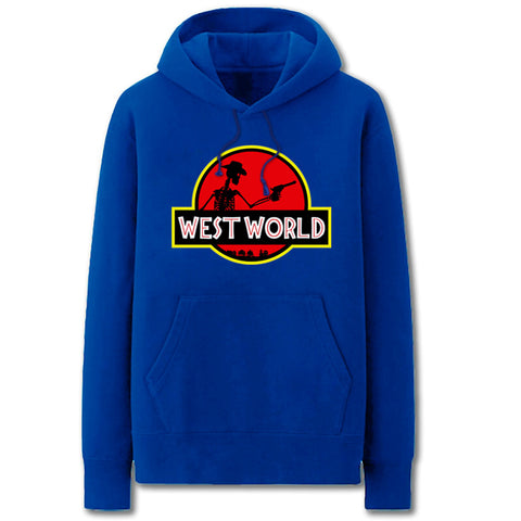 Image of Jurassic Park and Westworld Hoodies - Solid Color Jurassic Park and Westworld Fleece Hoodie