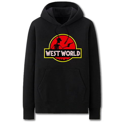 Image of Jurassic Park and Westworld Hoodies - Solid Color Jurassic Park and Westworld Fleece Hoodie
