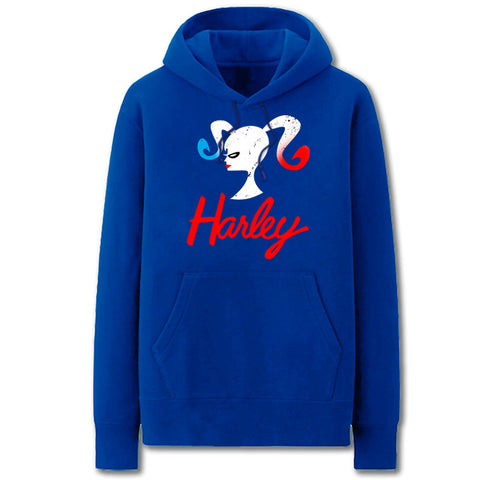 Image of Suicide Squad	Hoodies - Cool Solid Color Harley Quinn Cartoon Style Fleece Hoodie