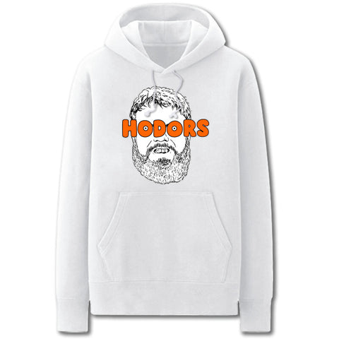 Image of Game of Thrones Hoodies - Solid Color Hodor Cartoon Style Fleece Hoodie
