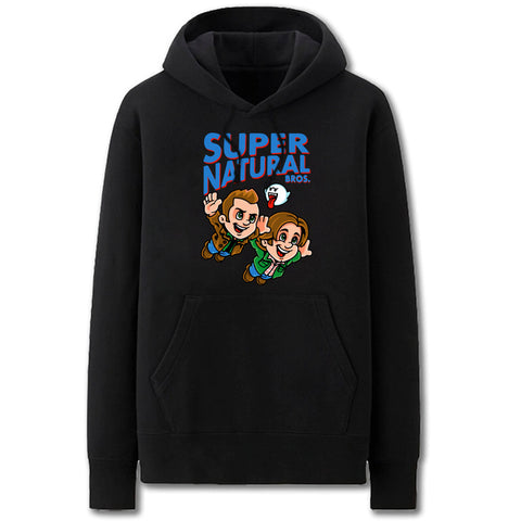 Image of SuperNatural Hoodies - Solid Color SuperNatural Cartoon Style Super Cute Fleece Hoodie