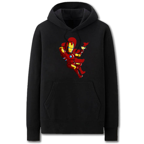 Image of Iron Man Hoodies - Solid Color Iron Man Cartoon Style Cool Fleece Hoodie