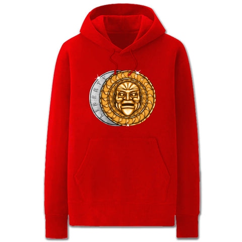 Image of Anime Game Hoodies - Solid Color Lucky Coin Icon Fleece Hoodie