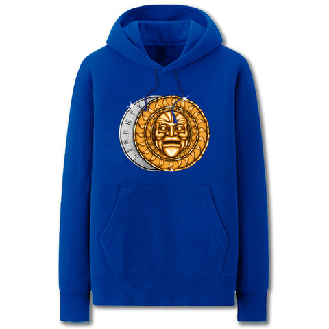 Image of Anime Game Hoodies - Solid Color Lucky Coin Icon Fleece Hoodie