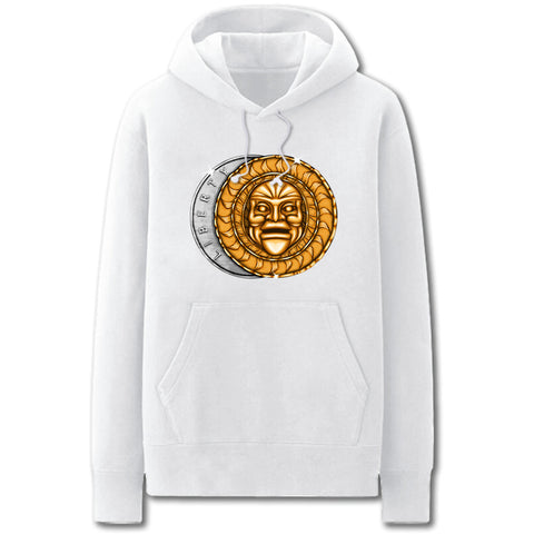 Image of Anime Game Hoodies - Solid Color Lucky Coin Icon Fleece Hoodie