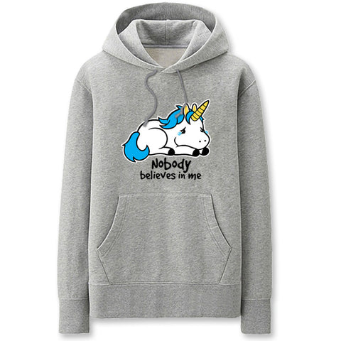 Image of Unicorn Hoodies - Solid Color Super Cute Unicorn Cartoon Style Fleece Hoodie