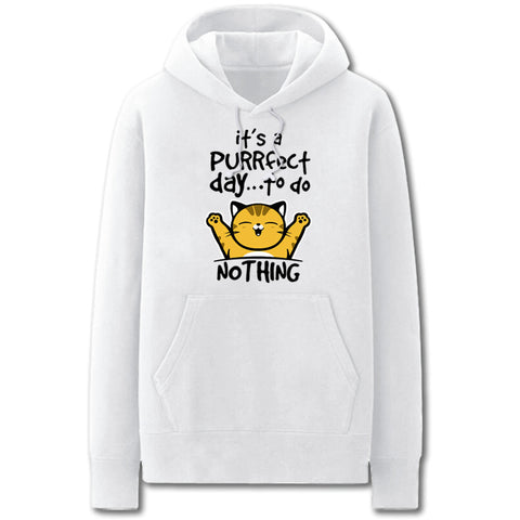 Image of The Big Bang Theory Hoodies - Solid Color Cute Cat Cartoon Style Icon Fleece Hoodie