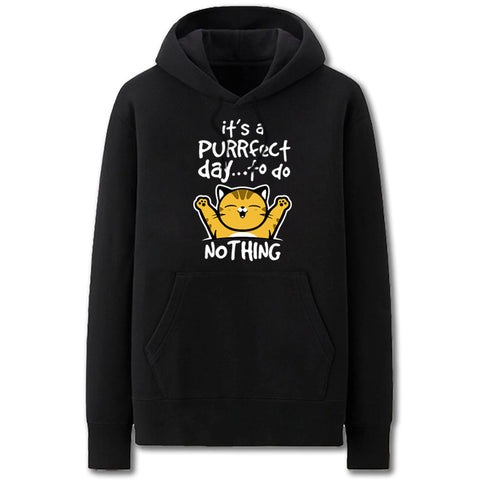 Image of The Big Bang Theory Hoodies - Solid Color Cute Cat Cartoon Style Icon Fleece Hoodie