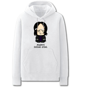 Harry Potter Hoodies - Solid Color Harry Potter Snape Cartoon Style Cute Fleece Hoodie