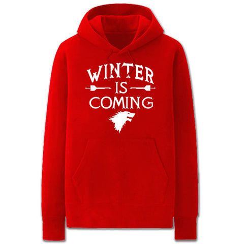 Image of Game of Thrones Hoodies - Solid Color Stark Family Winter is Coming Fleece Hoodie