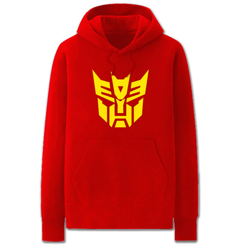 Image of Transformers Hoodies - Solid Color Optimus Prime Icon Cartoon Style Fleece Hoodie