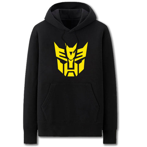 Image of Transformers Hoodies - Solid Color Optimus Prime Icon Cartoon Style Fleece Hoodie