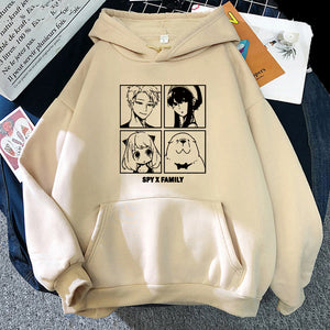 Spy X Family Hoodies Anime Sweatshirt Casual Pocket Hooded Collar Streetwear