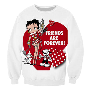 3D Print Betty Boop Funny Hoodies Sweatshirts Pullover