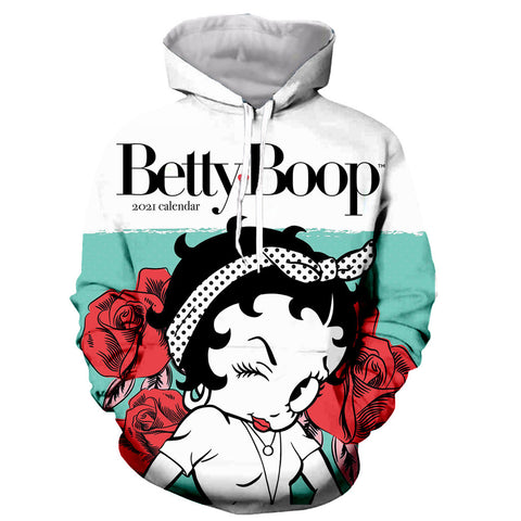 Image of 3D Print Betty Boop Funny Long Sleeves Hoodies Sweatshirts