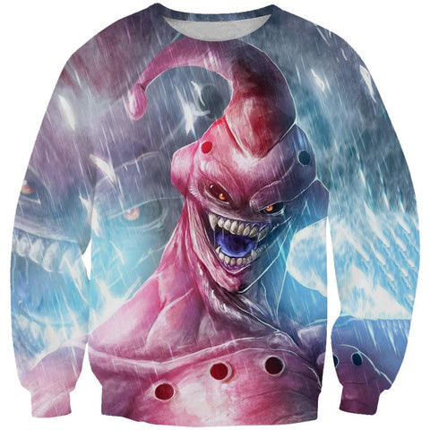 Image of Dragon Ball Z Buu Sweatshirt - Creepy Super  Apparel Pullover Hoodie
