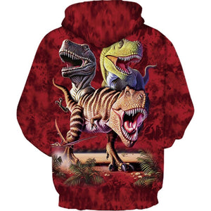 3D Printing  Dinosaur Hoodie - Cool Hooded Sweatshirt Pullover