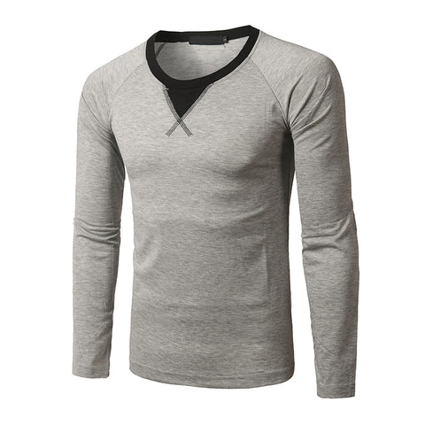 Image of Solid Color Sweatshirts - Round Neck Black Grey Sweatshirt