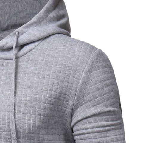 Image of Solid Color Comfortable Hoodies - Pullover Fleece Grey Black Hoodie