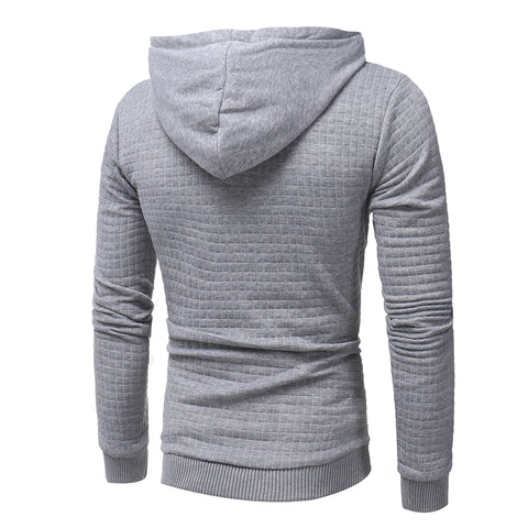 Image of Solid Color Comfortable Hoodies - Pullover Fleece Grey Black Hoodie
