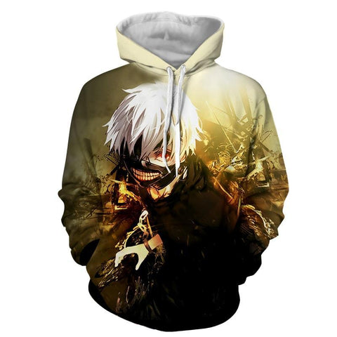 Image of Tokyo Ghoul Kaneki Mask 3D Printed Hoodie