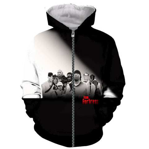 Image of 3D Printed Team fortress 2 Zipper Hoodies - Funny Long Sleeves Sweatshirts