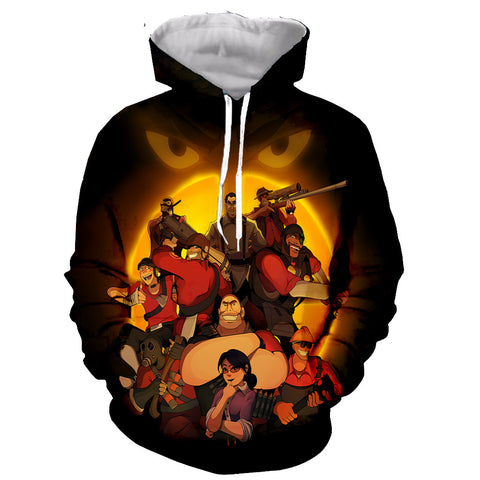 Image of 3D Printed Zipper Hoodies - Funny Long Sleeves Team fortress 2 Sweatshirts