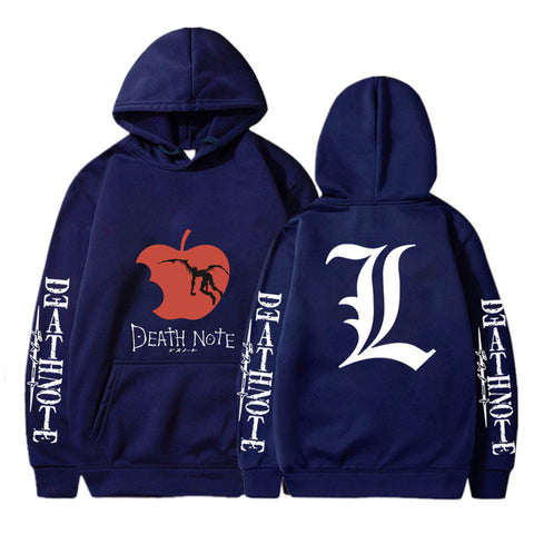 Image of Death Note Unisex Hoodies Japanese Anime Printed Hoodie Streetwear Fleece Casual Sweatshirt