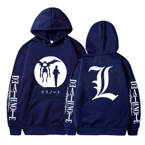 Image of Death Note Unisex Hoodies Japanese Anime Printed Hoodie Streetwear Fleece Casual Sweatshirt
