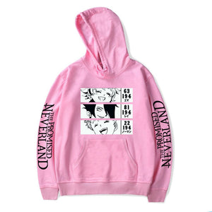 The Promised Neverland Anime Hoodie Sportswear Oversized Jumpers Casual Aesthetic Pullover