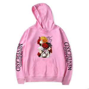 The Promised Neverland Anime Hoodie Sportswear Oversized Jumpers Hip Hop Casual Graphic Aesthetic Pullover Sweatshirt